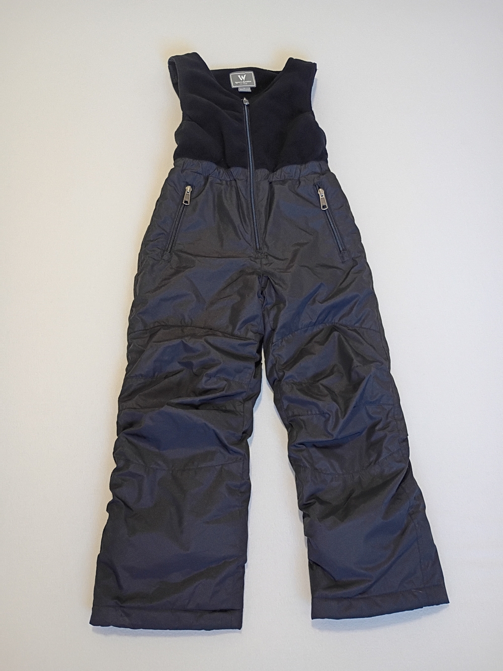 White Sierra Kids Sz L Insulated Snow Bib Overalls Fleece Vest Black Ski Pants